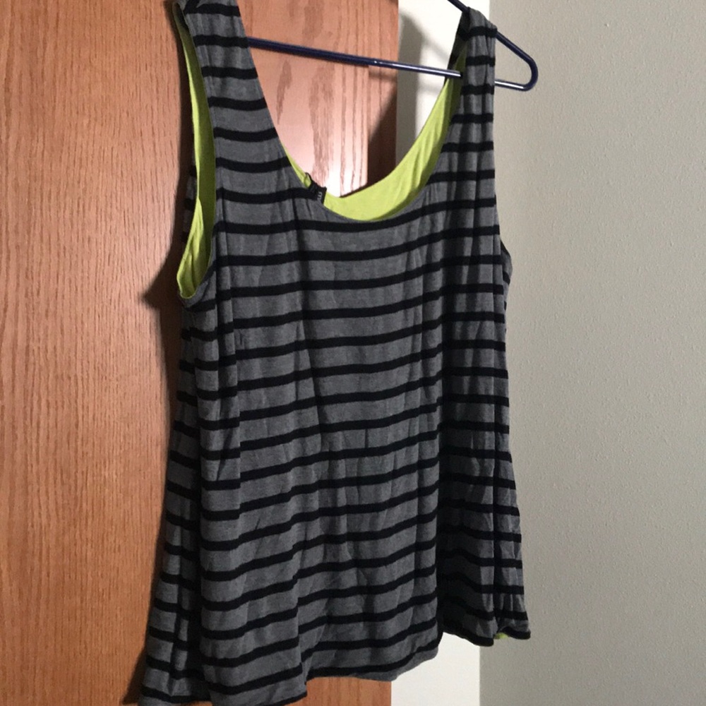 Black and gray striped tank top